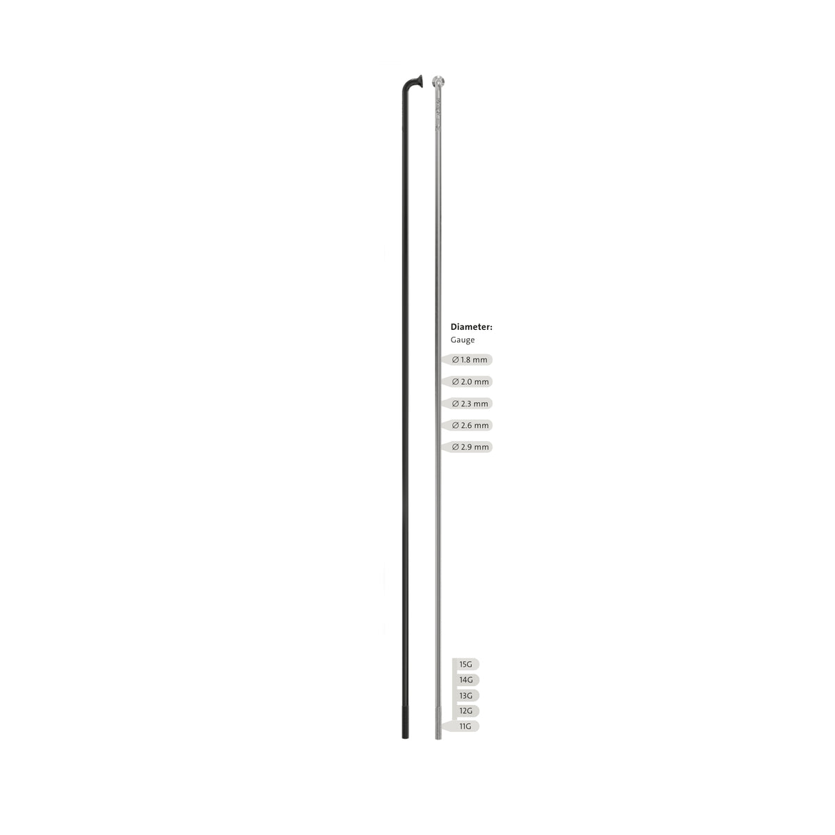 Raggio Sapim Leader Inox 14G J-Bend Black TCS