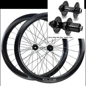 COPPIA DI RUOTE DUKE WORLD RUNNER CARBON 50 SLR2 DISC / CHRIS KING R45 CL CERAMIC BEARINGS